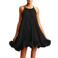 thumbnail image 1 of XFLWAM Women's Halter Neck Mini Dress Sleeveless Ruffle Hem Flowy Swing Dress Casual Loose Solid Color Summer Sundress, 1 of 8