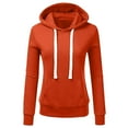 thumbnail image 1 of XFLWAM Women's Hoodies Sweatshirt Casual Long Sleeve Drawstring Pullover Tops Slim Fit Basic Lightweight Hooded Sweatshirt with Pocket Fall Fashion Orange S, 1 of 3