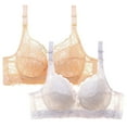 thumbnail image 1 of XFLWAM Women's Lace Bra Non Padded Underwire Unlined Bra Full Coverage Plus Size Lace Bralette 2 Packs, 1 of 3