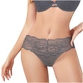 thumbnail image 1 of XFLWAM Women's Lace Thongs T Back Low Waist See Through Panties Sexy Seamless V-Shape Design Lace Thongs for Women Gray S, 1 of 8