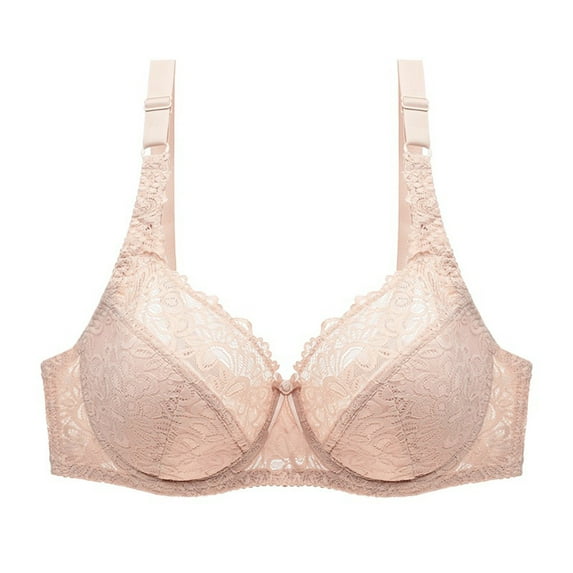 XFLWAM Women's Lace Underwire Bra Sheer See Through Bras Unpadded Ultra Thin Clear Underwear Comfy Support Lace Bra Trendy Push up Lift Seamless Bra