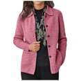 thumbnail image 1 of XFLWAM Women's Oversized Long Sleeve Shacket Jacket Lapel Solid Color Button Down Wool Blend Coats with Pockets Pink S, 1 of 6