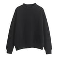 thumbnail image 1 of XFLWAM Women's Oversized Turtleneck Sweatshirt Long Sleeve Drop Shoulder Pullover Tops Mock Neck Solid Color Lightweight Hoodies Black XL, 1 of 4