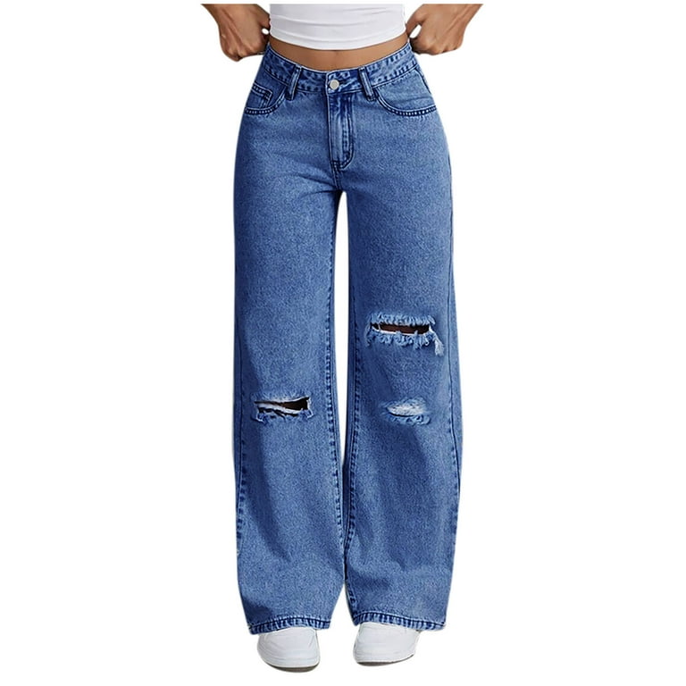 ゆ*ず様 ほぼ新品✨ CALEE USED WIDE TYPE DENIM PA XFLWAM Women's Pearl Straight Leg Jeans High Waist Loose