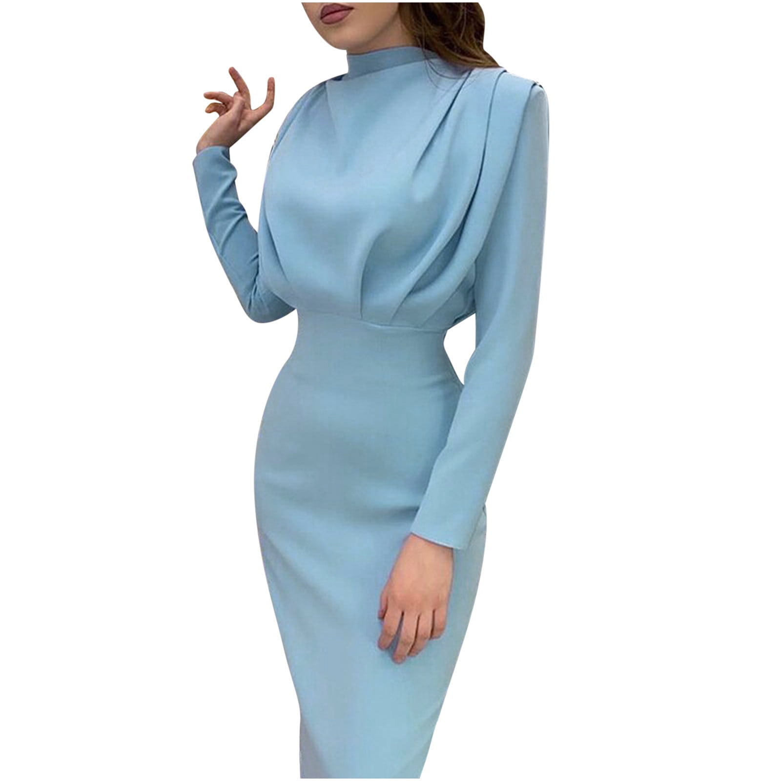 long sleeve aline dress Relaxed A-line Satin Long-sleeved Wedding Dress with Pockets –  loveangeldress