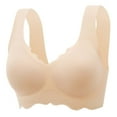 thumbnail image 1 of XFLWAM Women's Seamless Bra Wavy Wireless Full Coverage Padded Smoothing No Underwire Comfort V Neck Bralettes with Support, 1 of 3