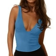 thumbnail image 1 of XFLWAM Women's Sexy Plunge Deep V Neck Tank Top Sleeveless V Backless Workout Yoga Crop Tops, 1 of 9