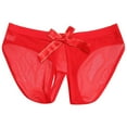 thumbnail image 1 of XFLWAM Women's Sheer Mesh Panties Open Sexy Hipster Lingerie Underwear Underpant Red, 1 of 8