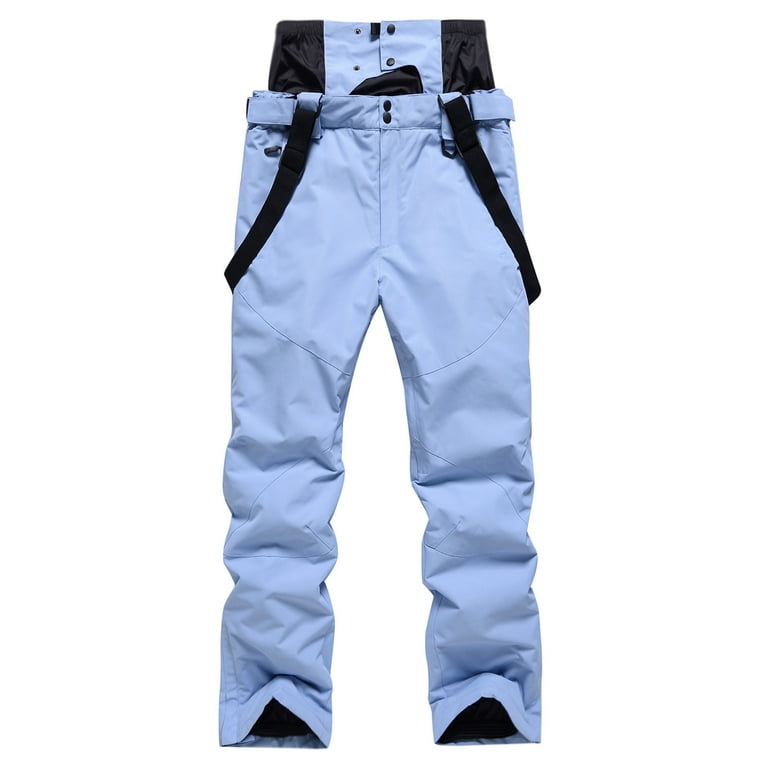 XFLWAM Women's Ski Snow Pants Waterproof Wind Lightweight Thermal Pants  Outdoor Hiking Mountain Softshell with Belt Blue M 