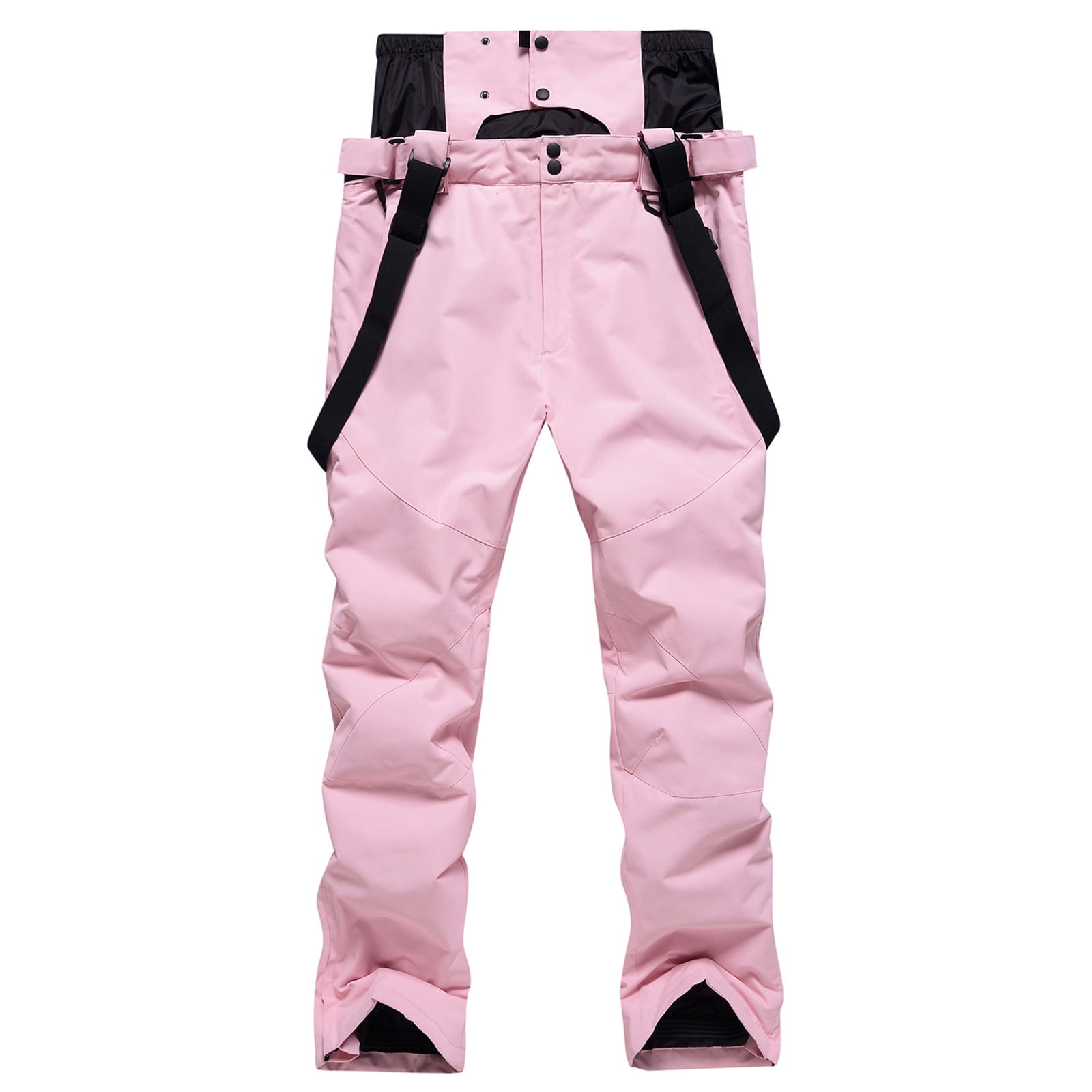 XFLWAM Women's Ski Snow Pants Waterproof Wind Lightweight Thermal Pants  Outdoor Hiking Mountain Softshell with Belt Pink XL 