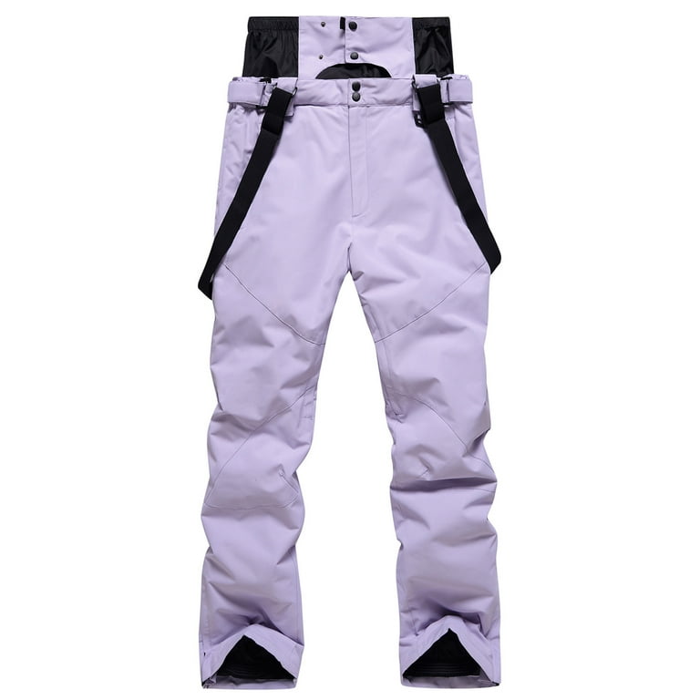 XFLWAM Women's Ski Snow Pants Waterproof Wind Lightweight Thermal Pants  Outdoor Hiking Mountain Softshell with Belt Purple M