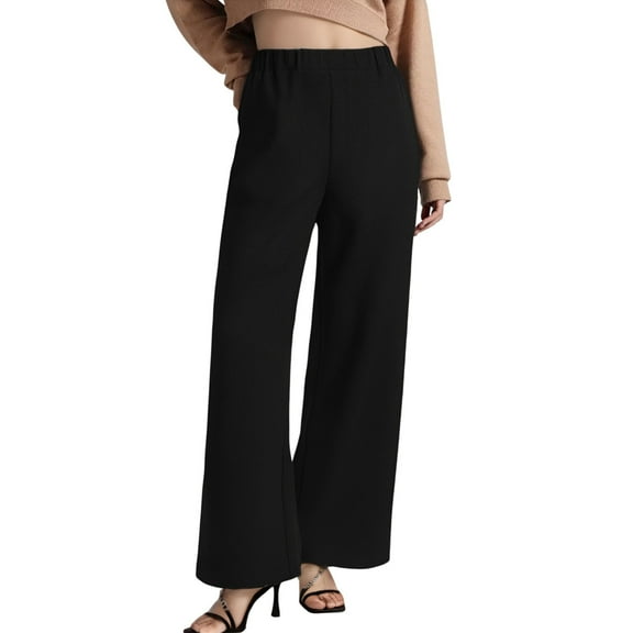 XFLWAM Women's Solid Color Sports Loose Casual Wide Leg Leggings