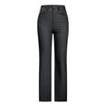 thumbnail image 1 of XFLWAM Women’s Solid Color Trouser Pants Stretch Linen Slim Fit Long Pants Black XL, 1 of 6