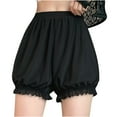 thumbnail image 1 of XFLWAM Women's Steampunk Shorts Ruffles Pantaloons Bloomers Maid Booty Shorts Pettipants Black XL, 1 of 6