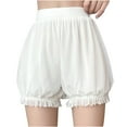 thumbnail image 1 of XFLWAM Women's Steampunk Shorts Ruffles Pantaloons Bloomers Maid Booty Shorts Pettipants White XL, 1 of 6