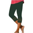 thumbnail image 1 of XFLWAM Women's Summer High Waisted Solid Color Capris Matching Slim Fitting Yoga Gym Pants, 1 of 4