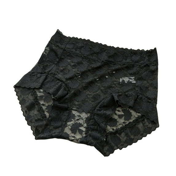 XFLWAM Women's Underwear Regular & Plus Size Panties Lace Boyshorts Panty Sexy Soft Panties Black XXL