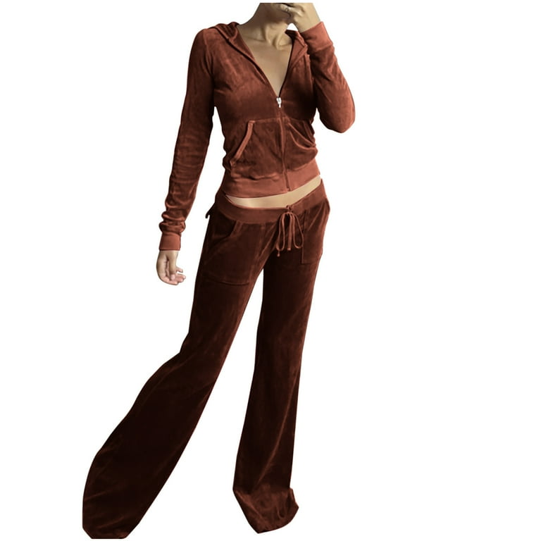 Cropped velour tracksuit hotsell