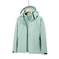 thumbnail image 1 of XFLWAM Women's Waterproof Rain Jacket Lightweight Raincoat Hooded Hiking Jacket Softshell Windbreaker with Pockets Green XL, 1 of 3