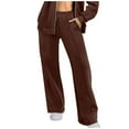 thumbnail image 1 of XFLWAM Women's Wide Leg Sweatpants Elastic High Wasited Athletic Pants Workout Straight Leg Jogger Sweat Pants with Pockets Coffee XXL, 1 of 6