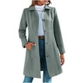 thumbnail image 1 of XFLWAM Women's Winter Classic Outerwear Lapel Collar Overcoat with Pockets Single Breasted Pea Coat Casual Solid Color Tops Gray XL, 1 of 9