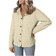 thumbnail image 1 of XFLWAM Women's Winter Quilted Jackets Long Sleeve Button Down Diamond Puffer Jacket Outerwear Coats with Pockets Beige S, 1 of 9