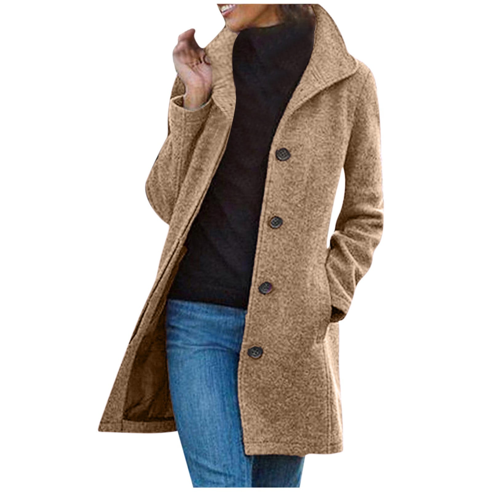 Ll Bean Tan Peacoat Women's LL Bean Womens Classic Wool Blend