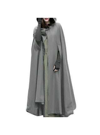YYDGH Winter Cape for Women Warm Cloak with Hood Vintage Wool Blend Poncho  Cape Jacket Black S 