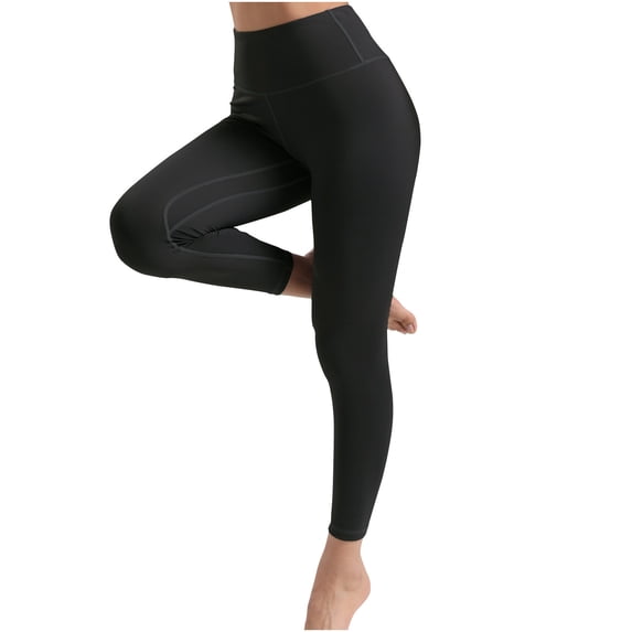 XFLWAM Women's Yoga Pants with Pockets High Waist Trousers Tummy Control Workout Running Athletic Exercise Yoga Leggings Black L