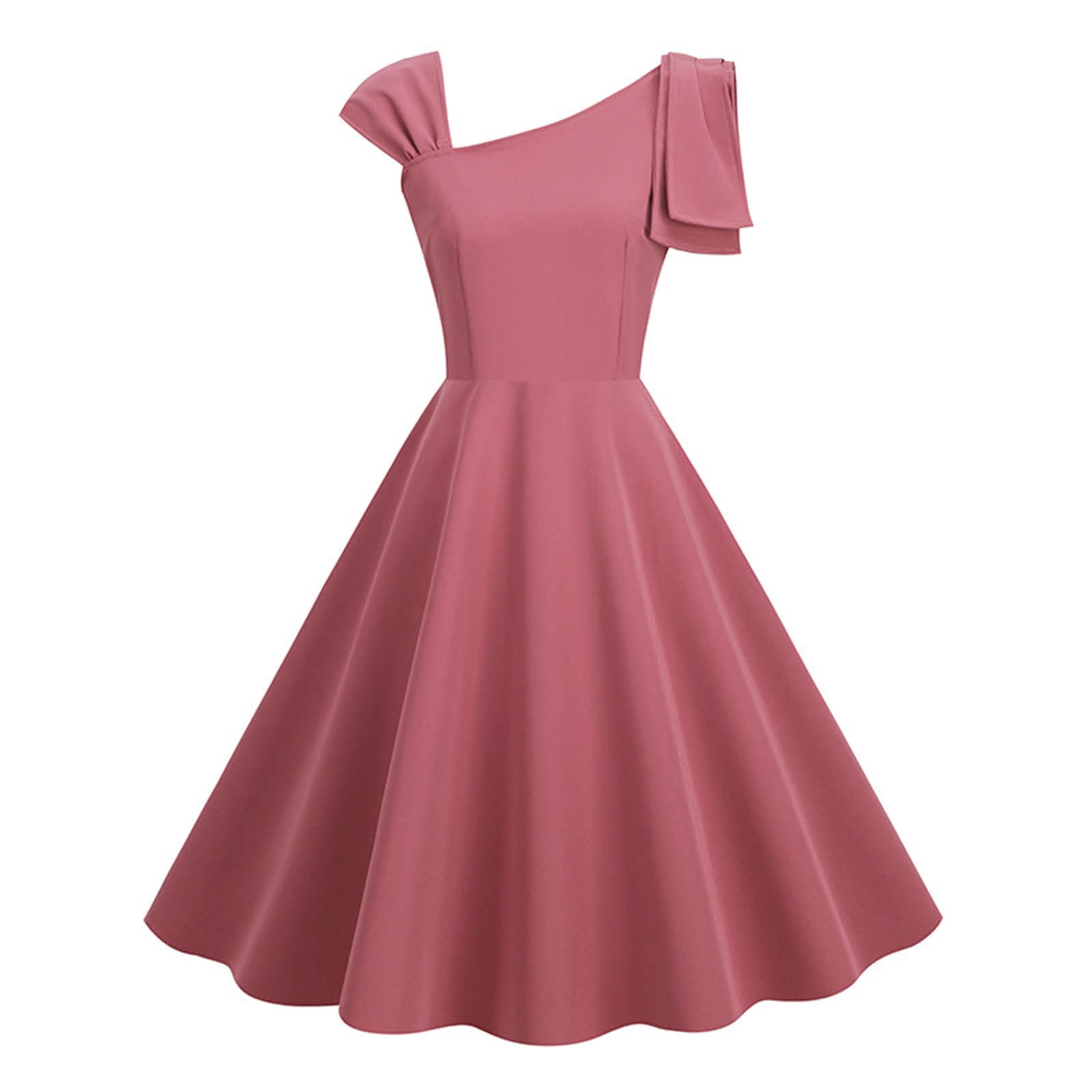 XFLWAM Womens 50s 60s Vintage Cocktail Swing Dress 1950s Wedding Semi Formal  Party Rockabilly Evening Prom Dress - Walmart.com