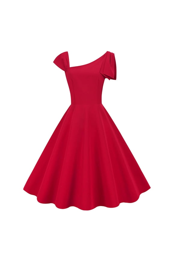 Womens 50s 60s Vintage Cocktail Swing Dress 1950s Wedding Semi Formal Party Rockabilly Evening Prom Dress