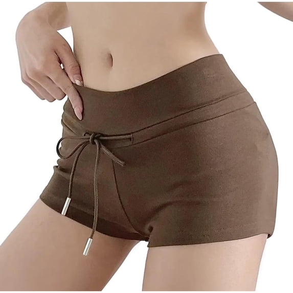 XFLWAM Womens Athletic Gym Shorts Comfy Sweat Shorts for Workout Drawstring Elastic Waist Casual Lounge Boxer Briefs For Ladies with Pockets