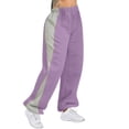 thumbnail image 1 of XFLWAM Womens Baggy Sweatpants Color Block High Waisted Wide Leg Lounge Pants Track Y2k Jogger Trousers, 1 of 5