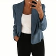 thumbnail image 1 of XFLWAM Womens Business Work Blazer Long Sleeve Open Front Lapel Blazer Casual Lightweight Jackets Fall Clothing Z-Navy Blue 3XL, 1 of 9