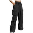 thumbnail image 1 of XFLWAM Womens Cargo Pants Wide Leg Baggy Sweatpants High Waisted Fleece Sweat Pants with Pocket, 1 of 9