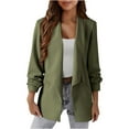 thumbnail image 1 of XFLWAM Womens Casual Blazer Lapel Long Sleeve Open Front Blazers Dressy Spring Fall Business Work Office Suit Jackets Army Green XXL, 1 of 6