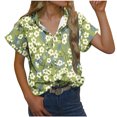 thumbnail image 1 of XFLWAM Womens Casual Short Sleeve Button Down Shirts Summer Cotton Solid Color Top Blouses with Pockets Light Green L, 1 of 6