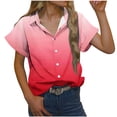 thumbnail image 1 of XFLWAM Womens Casual Short Sleeve Button Down Shirts Summer Cotton Solid Color Top Blouses with Pockets Red XXXL, 1 of 6