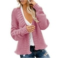 thumbnail image 1 of XFLWAM Womens Chunky Cardigan Cable Knit Sweater Oversized Open Front Cardigan Sweaters Pink XXL, 1 of 6
