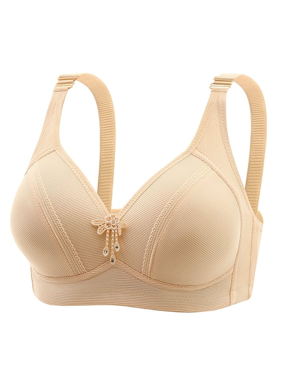 Womens Comfortable Plus Size Bra No Underwire Full Coverage Bralettes Push Up Everyday Bras for Comfort