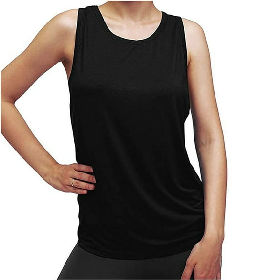 XFLWAM Womens Cross Backless Workout Tops for Women Racerback Tank Tops Open Back Running Tank Tops Muscle Tank Yoga Shirts Black S
