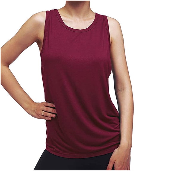 XFLWAM Womens Cross Backless Workout Tops for Women Racerback Tank Tops Open Back Running Tank Tops Muscle Tank Yoga Shirts Red XXL