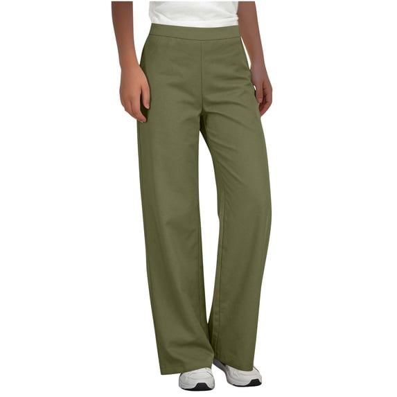 XFLWAM Womens Dress Pants High Waisted Wide Leg Business Work Pants with Pockets Baggy Summer Palazzo Trousers