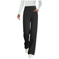 thumbnail image 1 of XFLWAM Womens Dress Work Pants Straight Leg Business Casual Slacks Stretchy High Waist Comfy Trousers with Pockets, 1 of 9