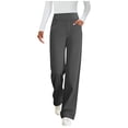 thumbnail image 1 of XFLWAM Womens Dress Work Pants Straight Leg Business Casual Slacks Stretchy High Waist Comfy Trousers with Pockets, 1 of 8