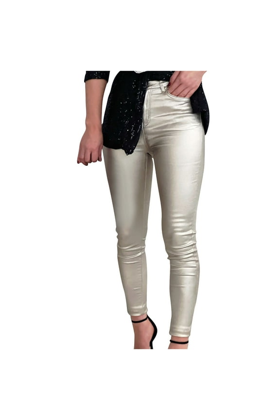 Womens Faux Leather Leggings PU Leathter Pants High Waist Tummy Control Butt Lift Stretchy Pleather Tights