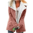 thumbnail image 1 of XFLWAM Womens Fleece Jacket Sherpa Lined Warm Coat Lapel Button Down Long Sleeve Jackets Fuzzy Winter Coats Outwear Pink L, 1 of 6