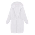 thumbnail image 1 of XFLWAM Womens Fleece Jackets Winter Warm Outwear Zipper Hoodies Sweatshirt Long Solid Color Pockets Coat White S, 1 of 9