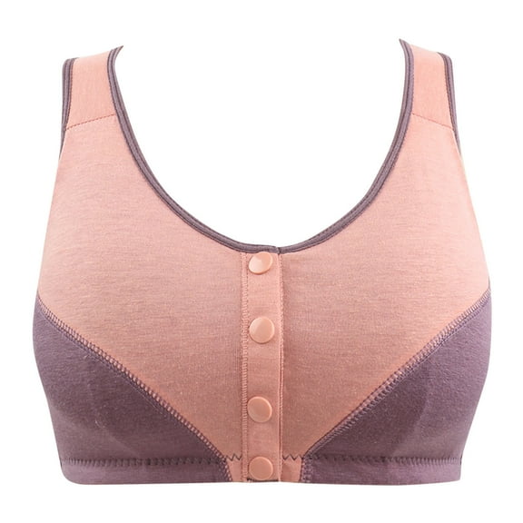 XFLWAM Womens Full Coverage Front Closure Bras Daisy Bra Push Up Comfort Snaps Wireless Everyday Bras
