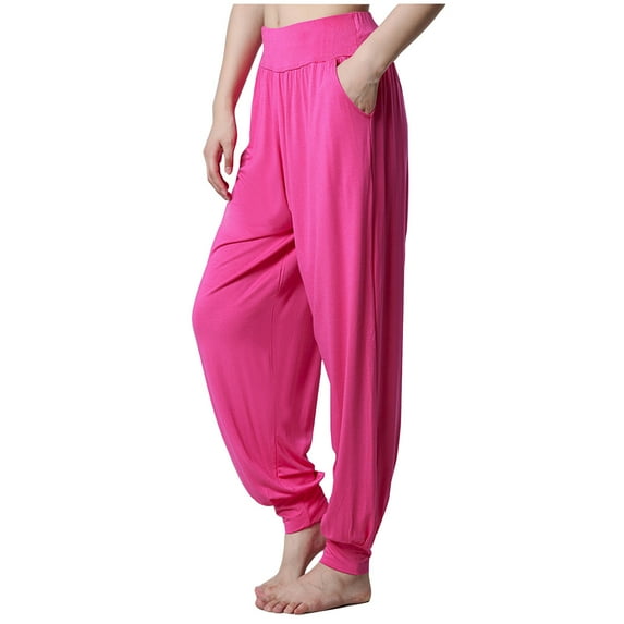 XFLWAM Womens Harem Pants High Waisted Casual Flowy Yoga Joggers Loose Comfy Lounge Pajamas Sweatpants with Pockets